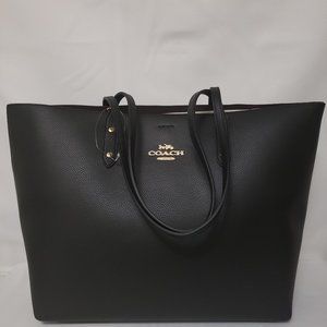 New Authentic  Coach Black LTH Town Tote